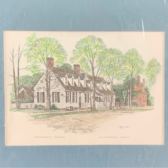Chowning's Tavern, Williamsburg, Virginia Watercolor Print by Clark M. Goff ‘74. - Picture 3 of 8